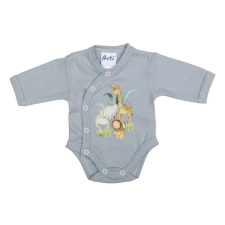 Asti Elöl patentos hosszú ujjú baba body Szafari mintával kombidressz, body