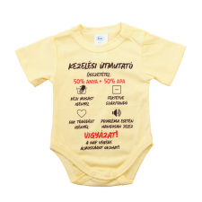 Asti Feliratos rövid ujjú baba body kombidressz, body