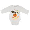 Asti Halloween hosszú ujjú baba body fehér