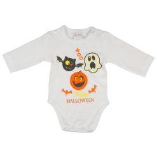 Asti Halloween hosszú ujjú baba body fehér kombidressz, body