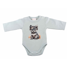 Asti Hosszú ujjú baba body farkas mintával kombidressz, body