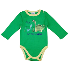 Asti Hosszú ujjú kisfiú baba body dinoszaurusz mintával zöld kombidressz, body