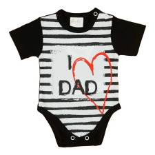 Asti "I LOVE MY DAD" feliratos rövid ujjú baba body fekete kombidressz, body