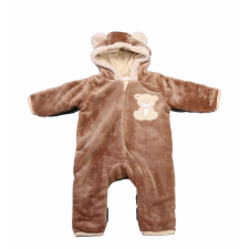 Asti Kapucnis wellsoft bélelt baba overál Maci mintával babakabát, overál, bundazsák