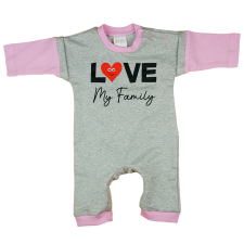 Asti "Love my family" feliratos hosszú ujjú rugdalózó rugdalózó