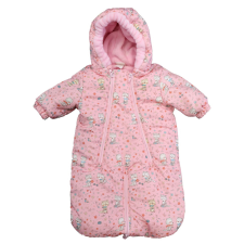 Asti Mintás vízlepergetős, kapucnis bélelt bébizsák, overál babakabát, overál, bundazsák