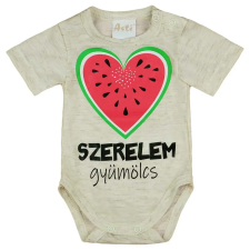 Asti Rövid ujjú baba body "Szerelem gyümölcs" felirattal kombidressz, body