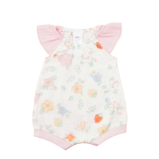 Asti Rövid ujjú baba napozó, géz kombidressz, body