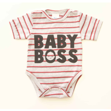 Asti Rövid ujjú dupla patentos " Baby Boss" feliratú baba body kombidressz, body