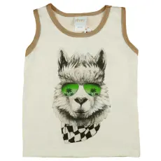 Asti Rövid ujjú kisfiú atléta mókás Láma mintával