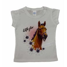 Asti Rövid ujjú lány póló Lovas mintával
