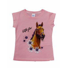 Asti Rövid ujjú lány póló Lovas mintával