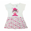 Asti Rövid ujjú pamut kislány ruha, pörgős szoknyarésszel