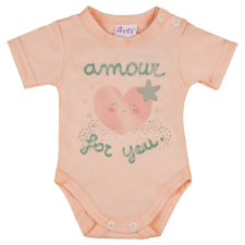 Asti Rövid ujjú szívecskés baba body kombidressz, body