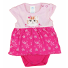 Asti Rövid ujjú szoknyás baba body cuki Virágos cica mintával