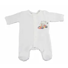 Asti Vékony, pamut, elöl patentos kisfiú rugdalózó versenyautós mintával rugdalózó