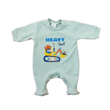 Asti Vékony, pamut rugdalózó Munkagép mintával rugdalózó