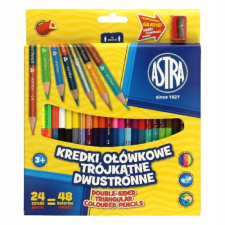 Astra Színes ceruza ASTRA duo ajándék hegyezővel 24 színű színes ceruza