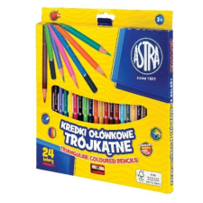 Astra Színes ceruza ASTRA háromszög 24 színű ajándék hegyezővel színes ceruza