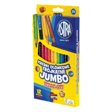 Astra Színes ceruza ASTRA jumbo háromszög 12 színű ajándék hegyezővel színes ceruza