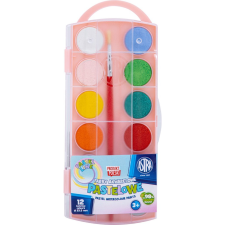Astra Vízfesték ASTRA 23,5 cm pasztell ajándék ecsettel 12 darabos (AF075AST) kréta, festék és papír