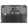 Asus 90NR02J1-R31HU1 gyári új magyar fekete RGB (Multi-color) háttérvilágításos laptop billentyűzet + fekete felső fedél