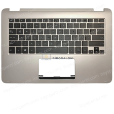 Asus TP301U, TP301UA, TP301UJ gyári billentyűzet palmresttel (US kiosztás, ezüst/arany) laptop alkatrész
