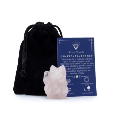  Ásvány Szerencse Macska - Rózsakvarc 50x35x25mm gyógyhatású készítmény