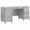  Asztal polcokkal Betonszürke 142,5 x 50 x 75 cm Szerelt Fa