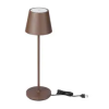  Asztali lámpa beépített LED fényforrással, érintős vezérléssel, tölthető (1.5W) meleg fehér, barna