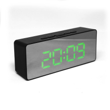  Asztali tükrös ébresztőóra – hőmérővel, zöld LED fénnyel (DS-3698L) ébresztőóra