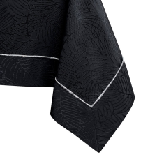  Asztalterítő Gaia fekete dombornyomott növényi 140x300 AmeliaHome lakástextília