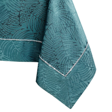  Asztalterítő Gaia tengerzöld dombornyomott növényi 130x130 AmeliaHome lakástextília