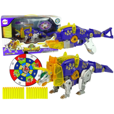 Átalakítható Dinoszaurusz Lövöldöző Játék - Triceratops Pajzzsal Lila katonásdi