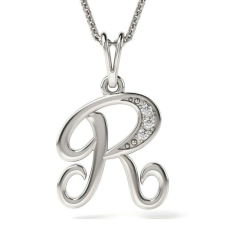 ATCOM - Ezüst 'R' Betűs Medál Nyaklánc - 925-ös Ezüst nyaklánc