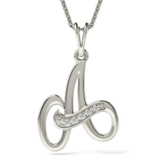 Atcom Jewelry ATCOM Ezüst 'A' Betűs Medál Nyaklánc - 925-ös Ezüst nyaklánc