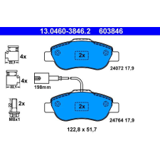 ATE fékbetétkészlet, tárcsafék ATE 13.0460-3846.2 autóalkatrész
