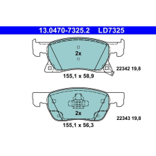 ATE fékbetétkészlet, tárcsafék ATE 13.0470-7325.2 autóalkatrész