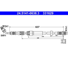 ATE fékcső ATE 24.5141-0638.3 autóalkatrész
