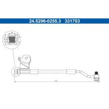 ATE fékcső ATE 24.5296-0255.3 autóalkatrész