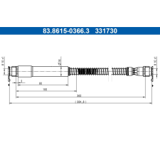 ATE fékcső ATE 83.8615-0366.3 autóalkatrész