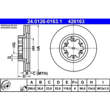 ATE féktárcsa 24.0126-0163.1 autóalkatrész