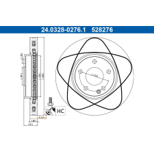 ATE féktárcsa ATE 24.0328-0276.1 autóalkatrész