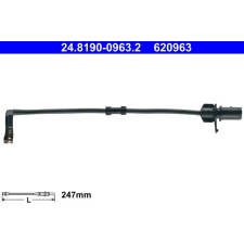 ATE figyelmezető kontaktus, fékbetétkopás ATE 24.8190-0963.2 autóalkatrész