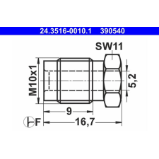ATE összekötő csavar ATE 24.3516-0010.1 autóalkatrész