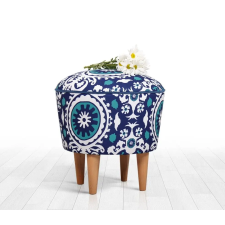 Atelier Del Sofa Pouffe Blue White Sky - Blue, White bútor