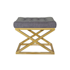  Atelier Del Sofa Pouffe Gold Grey Capraz - Gold, Grey bútor