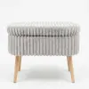  Atelier Del Sofa Pouffe Grey Mini Oslo Linen - Grey