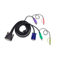 ATEN 2L-1703P 3m PS/2 KVM Cable with Audio kábel és adapter