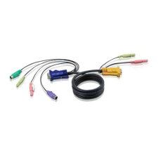 ATEN 2L-5303P KVM Console kábel ACS17XX-hez PS/2 3,0 m audio kábel és adapter